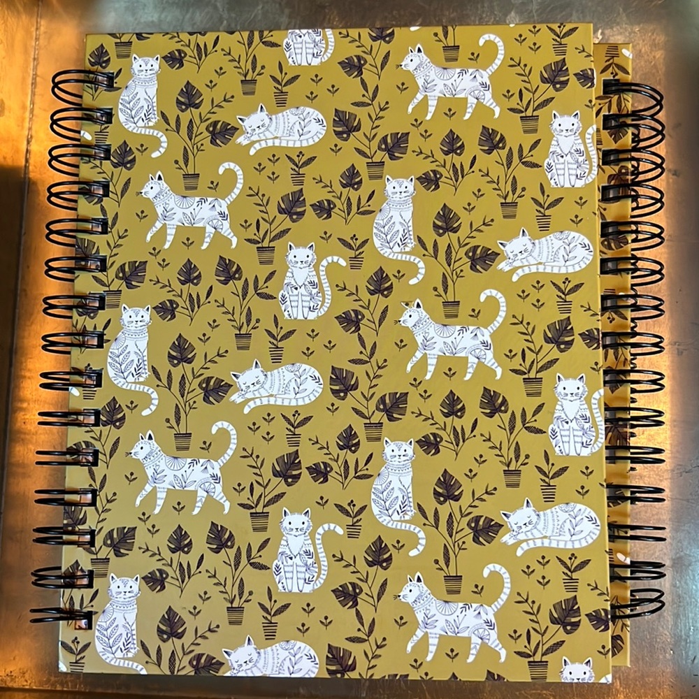 ring-bound notebook w/tab sections & pocket-“Botanical Cats”-NWT-4 available